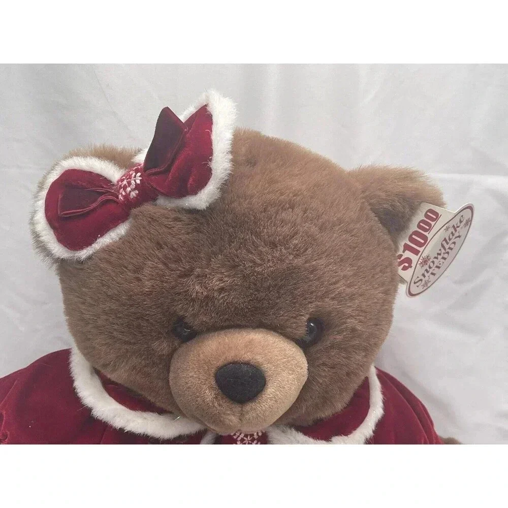 2007 Christmas Plush Bear Girl Snowflake Teddy Dan Dee Collector Stuffed Animal